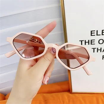Разноцветная рамка и линзы из ПК неправильной многоугольной формы Опционально Солнцезащитные очки для улицы с функцией защиты от UV 400