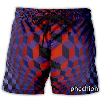 phechion Новые мужские/женские повседневные шорты с 3D-принтом в виде геометрического круга, модная уличная одежда, Мужские Свободные спортивные шорты A104