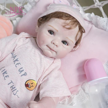 NPK 50 см Оригинальный дизайн Bebe Girl Doll Reborn Мягкое тело, приятный размер новорожденного ребенка, гибкий силиконовый винил на ощупь
