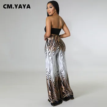 Сексуальный Женский комплект YAYA Street с бюстгальтером, топом и свободными широкими брюками с принтом, спортивный костюм 2022 года, комплект из двух предметов, Элегантные наряды в стиле Бохо 2