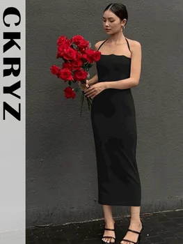 Женская летняя сексуальная клубная одежда Y2K Без рукавов с разрезом сбоку, облегающие Платья Миди для женщин, Новая мода, Вечеринка по случаю Дня рождения, отпуск 1