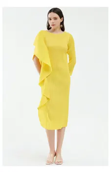 Весеннее женское платье для меньшинств с темпераментом, женская асимметричная однотонная юбка в стиле пэчворк [5871] 0