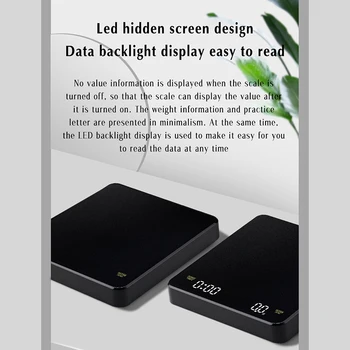 Кухонные весы Xiaomi Прецизионные Электронные весы Черные Пищевые Кофейные Весы Со светодиодным экраном Цифровой Весовой инструмент Аксессуары для домашней Кухни 2