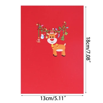 для креативной 3D поздравительной открытки с Рождественским оленем Праздничного свадебного благословения Благодарственной открытки ручной работы из бумаги с Днем Рождения 5