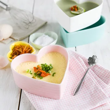 Творческая личность, маленькая свежая керамическая чаша в форме сердца, миску для десерта можно запекать в духовке, миску для запекания риса, яичный лук на пару.