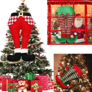 Рождественские украшения, Мультяшные трехмерные ножки эльфа, Большая подвеска, украшение для Рождественской елки, подвеска в форме вора 0