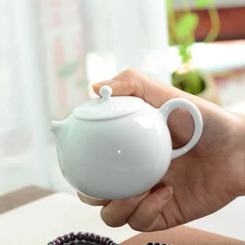 Ruyu Сладкий Белый Фарфор Из Яичной Скорлупы Xi Shi Pot Перевернутый Чайник Бытовой Большой Одиночный Чайник Цзиндэчжэнь Керамический Чайник Для Приготовления Чая 3