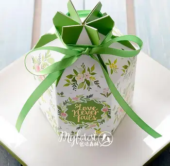 50шт Новый Высококачественный Европейский Зеленый цветок Большие Коробки Конфет Свадебные Сувениры Бумажная Шоколадная Подарочная Коробка упаковка оптом 3