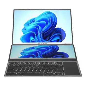 Ноутбук с двойным экраном от 100 до 240 В 16 дюймов 14 дюймов с двумя Экранами 1920x1200 8G 256G для Win11 для портативного ноутбука Intel Core I7
