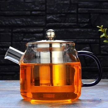 Высококачественный стеклянный цветочный чайник для чая 450 мл, кофейная чашка, заварочный чайник, чайный лист, травяная бутылка для кофе, практичный чайник