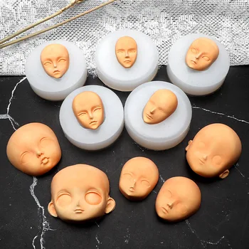 Сделай САМ 3D Силиконовая форма для лица девочки, формы для помадки, шоколада, Инструменты для украшения торта, Маска, форма для пасты, Полимерная глина, Формы для смолы.