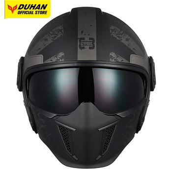 Новый мотоциклетный шлем в стиле ретро Может быть изменен Съемное лобовое стекло, защитные очки, маска, Дышащая защита от падения, Точка сертификации ECE 0