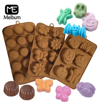Форма для шоколада Meibum Butterfly Bee, Тыквы на Хэллоуин, украшение для конфет, силиконовая форма для торта, вечерние инструменты для выпечки десертных кондитерских изделий
