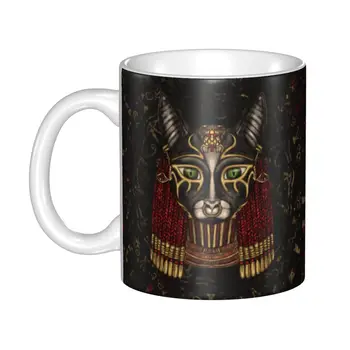 Пользовательские Бастет египетская богиня кружка поделки Древнего Египта Керамический чай молоко кофе чашки Мужчины Женщины открытый работу Кубок кемпинг 