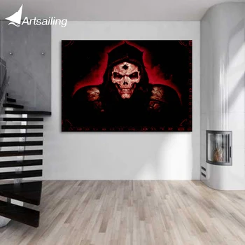 1 шт. холст арт плакат компьютерной игры темный ужас череп холст живопись плакаты и принты настенная картина для украшений XA1649C 0