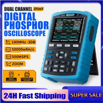 Ручной Двухканальный Цифровой Осциллограф FNIRSI DPOX180H 180 МГц-3 ДБ 2 В 1 Функциональный Генератор сигналов Флуоресцентный Дисплей С МАСШТАБИРОВАНИЕМ