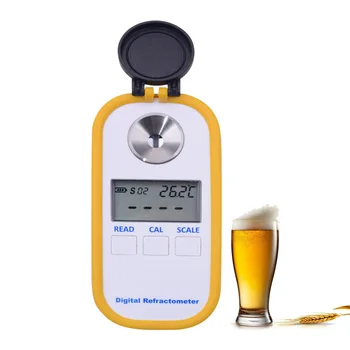 Измеритель алкоголя Портативный автоматический цифровой рефрактометр 0-50 Ручной рефрактометр Брикса Atc для пива