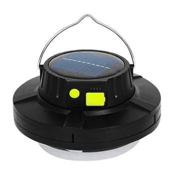 Светодиодная лампа для кемпинга с солнечной зарядкой от USB, уличный портативный светодиодный индикатор мощности 2000ЛМ для экстренных походов, рыбалки и путешествий 3