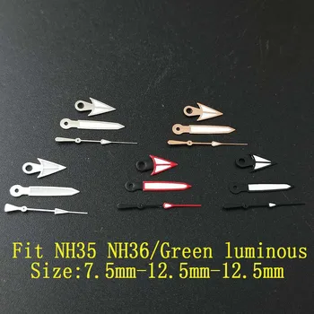 стрелки часов зеленые суперсветящиеся стрелки подходят для часового механизма NH35, NH36, часовой механизм, высококачественная суперзеленая световая стрелка 0