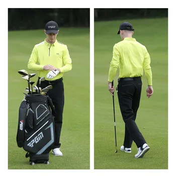 PGM Новая одежда для гольфа Мужская футболка с длинным рукавом, влагоотводящая, ветрозащитная, теплая спортивная мужская одежда для гольфа 4