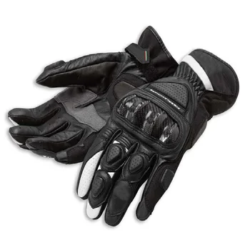 Мотоциклетные черные дышащие кожаные перчатки для Ducati C2 из углеродного волокна, кожаные перчатки для мотокросса