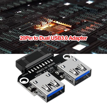 Конвертер адаптера материнской платы USB 3.0 с 19-20-контактным разъемом на двойной USB 3.0 A
