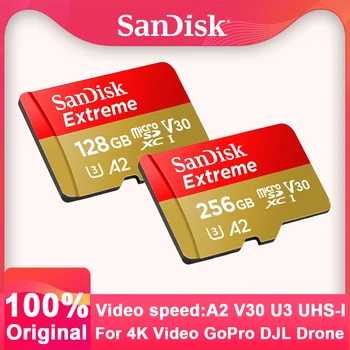 SanDisk Оригинальная Карта памяти microSDXC A2 U3 UHS-I Карты V30 USB3.0 Extreme 4K Flash micro SD Карта для Камеры GoPro DJI Nintendo