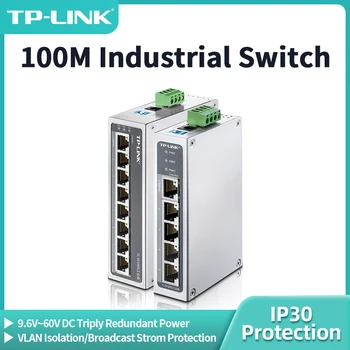 TP-Link 5-портовый 8-портовый Промышленный коммутатор Ethernet 100M 100Base-T DIN-рейка Настенный Корпус из алюминиевого сплава TL-SF1005 TL-SF1008