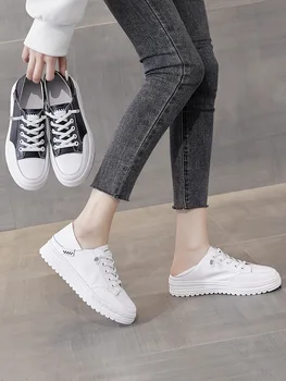 Smirnova 2023, модная обувь из натуральной кожи, женские кроссовки на плоской подошве, Маленькие белые туфли на шнуровке, Модные женские туфли на плоской подошве, повседневная обувь 0