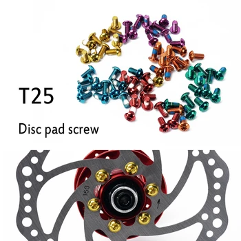 12шт M5 * 10 винтов для велосипедных дисковых тормозных колодок для MTB шоссейных велосипедов с дисковым тормозом T25 6 цветов