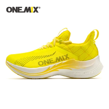Гоночная обувь для марафонского бега ONEMIX с карбоновой пластиной, профессиональная устойчивая поддержка, сверхлегкие спортивные кроссовки с отскоком 0