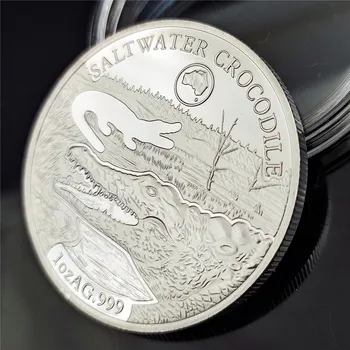 Австралия 1 УНЦИЯ.999 Мелких Посеребренных монет 2019 Крокодил Елизавета II Одна Тройская унция Сувенирных монет Подарки 0
