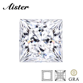 Настоящий D Цвет Белый Муассанит Камень Princess Cut GRA Сертифицированный VVS1 Moissanita Gemstone Pass Алмазный Тестер для Изготовления Ювелирных изделий