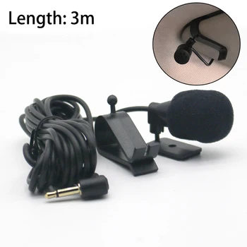 Автомобильный аудиомикрофон с разъемом 3,5 мм, стерео Мини-проводной внешний микрофон для профессионалов с автомобильным DVD-радио длиной 3 м 0