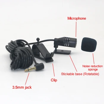 Автомобильный аудиомикрофон с разъемом 3,5 мм, стерео Мини-проводной внешний микрофон для профессионалов с автомобильным DVD-радио длиной 3 м 1