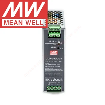 Оригинальный Mean Well DDR-240C-24 с Din-рейкой Meanwell 24VDC/10A/240 Вт преобразователь постоянного тока в постоянный с входом 33,6 ~ 67,2 В постоянного тока 0