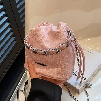 Модные женские мини-сумки-ведра, Роскошные дизайнерские сумки через плечо, розовые сумки-мессенджеры, женские сумки через плечо на цепочке, кошельки и сумки