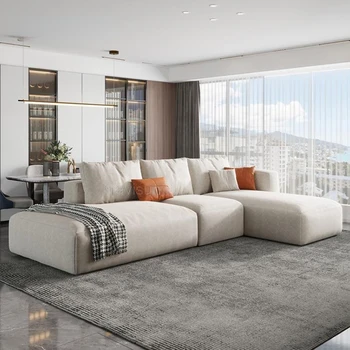 Тканевый диван для мобильных технологий в гостиной, Современные минималистичные легкие роскошные диваны для отдыха в маленькой квартире, мебель белой формы WH1