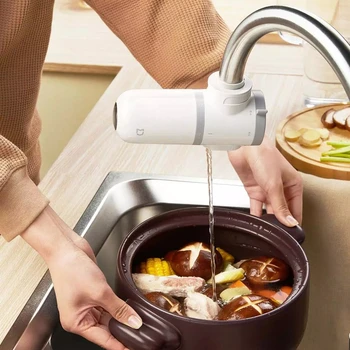 Очиститель воды Xiaomi Mijia Faucet Бытовой очиститель воды Кухонный кран Фильтр Фильтр для водопроводной воды Перколятор с активированным углем 1