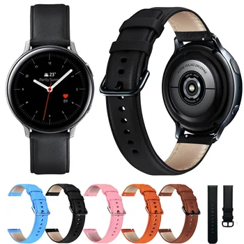 Ремешок из натуральной Кожи Для Samsung Galaxy Watch Active 2 Smart Watch Active2 40 мм 44 мм Ремешок Ширина Ремешка 20 мм ремешок 0