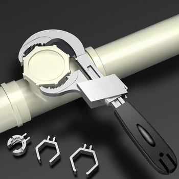 Многофункциональный гаечный ключ Универсальный гаечный ключ с двумя головками Регулируемый гаечный ключ для ванной Комнаты Водопроводный кран для раковины Ручной инструмент для ремонта раковины