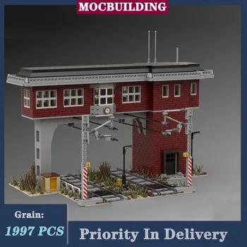 Сигнальная коробка городского поезда Модель строительного блока MOC Building Track Collection Series Игрушка в подарок