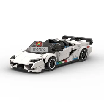 MOC Brick Lambo Aventador SVJ гоночный спортивный автомобиль технический автомобиль Speed Champion Racer Строительные блоки Гаражные игрушки в подарок мальчикам