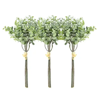 Букет из искусственных цветов, эвкалиптовый лист, пучок денежных листьев, свадебное украшение для дома, цветочная композиция из зеленых растений 0