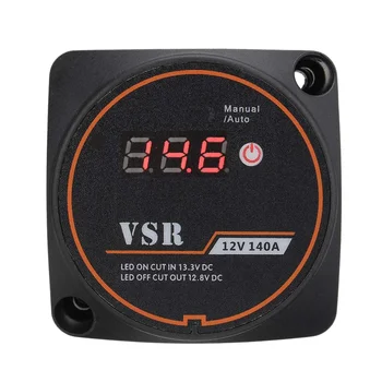 Чувствительное к напряжению реле разделения заряда с цифровым дисплеем VSR 12V 140A для автомобиля RV Yacht Smart Battery Isolator Charge 0