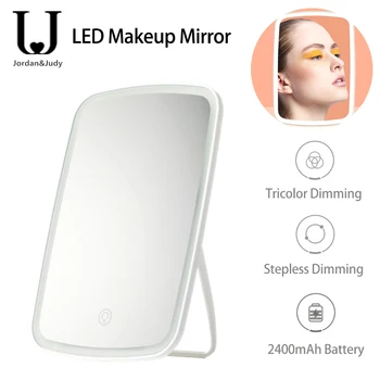 Зеркало для макияжа JORDAN & JUDY с регулируемой цветовой температурой и яркостью, Настольное светодиодное сенсорное домашнее Антисинее HD Умное зеркало красоты