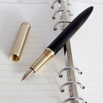 Роскошная брендовая деревянная авторучка с тонким пером 0,5 мм, каллиграфические ручки, Металлическая деревянная подарочная ручка, Канцелярские школьные принадлежности 0