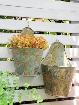 Настенный цветочный горшок Полукругом, сад на открытом воздухе, Балкон, Железная Подвесная корзина для зеленой редиски