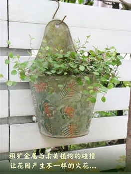 Настенный цветочный горшок Полукругом, сад на открытом воздухе, Балкон, Железная Подвесная корзина для зеленой редиски 3