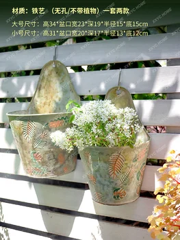 Настенный цветочный горшок Полукругом, сад на открытом воздухе, Балкон, Железная Подвесная корзина для зеленой редиски 4